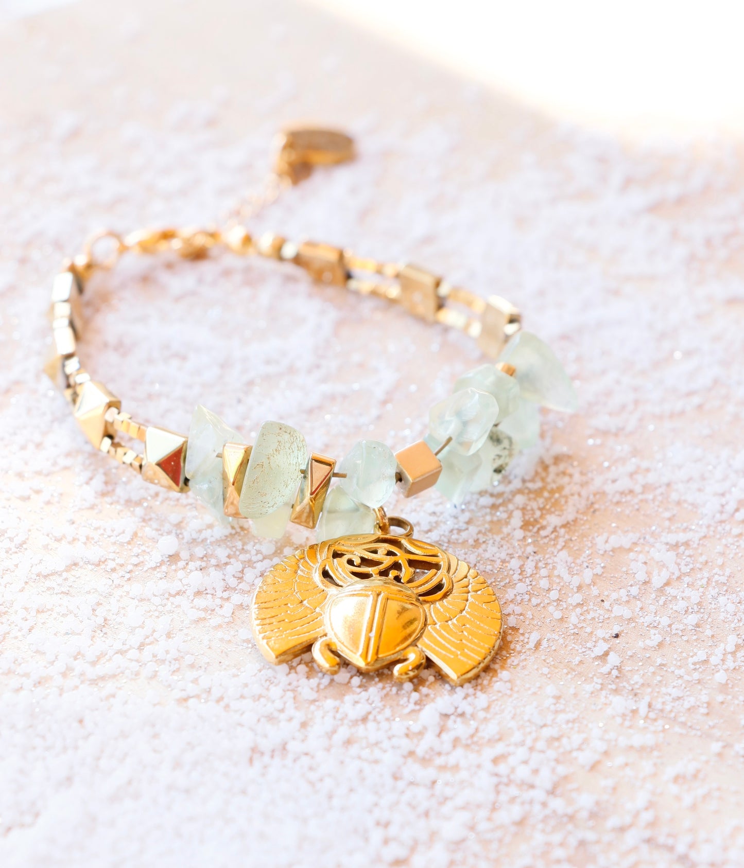 Bracelet HRIDAYA en Prénhite - Guérison émotionnelle & ouverture du cœur