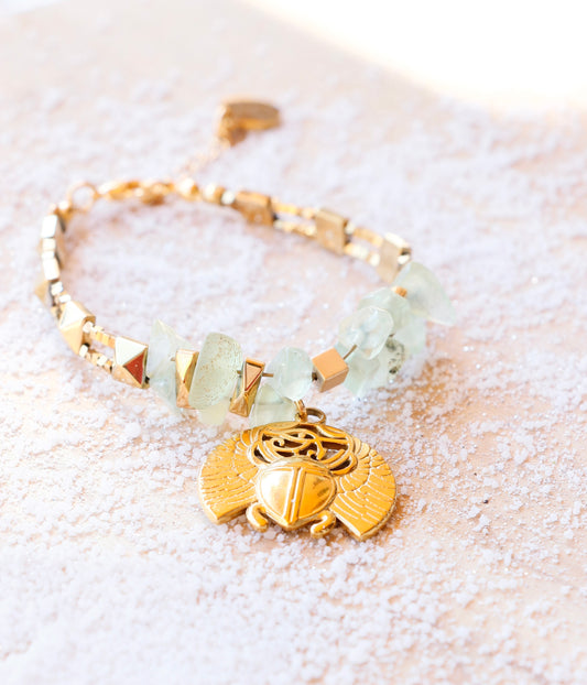 Bracelet HRIDAYA en Prénhite - Guérison émotionnelle & ouverture du cœur