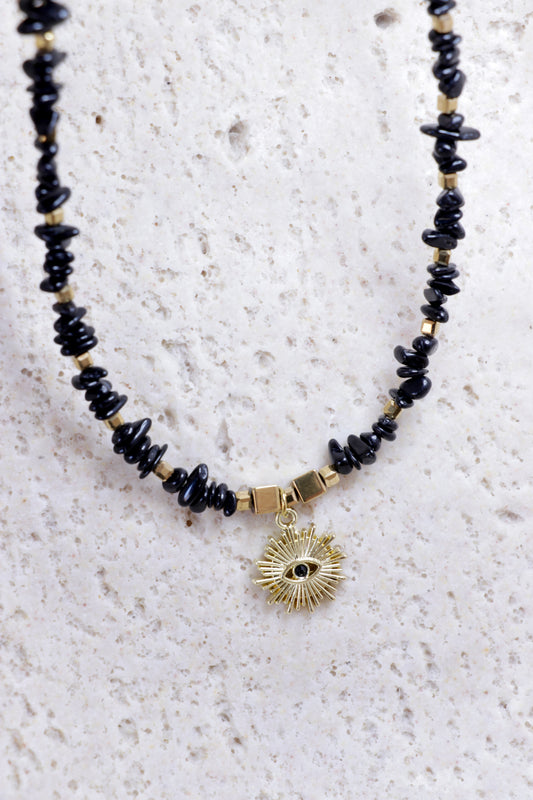 Collier Tour de Cou KSHAMA en Tourmaline Noire ⟡