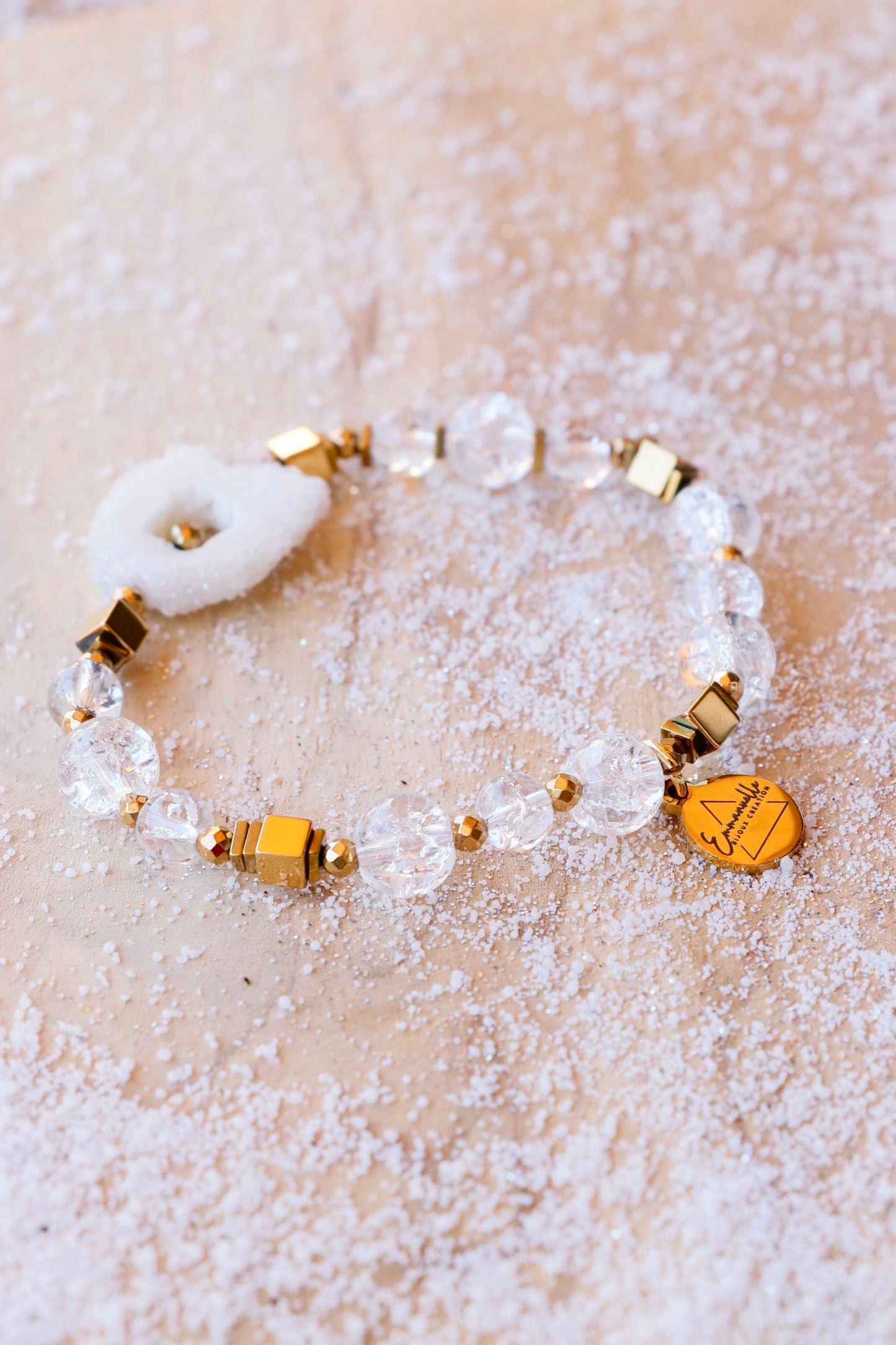 Bracelet SHUBHRA en Quartz Givré – Clarté Intérieure & Lâcher-Prise