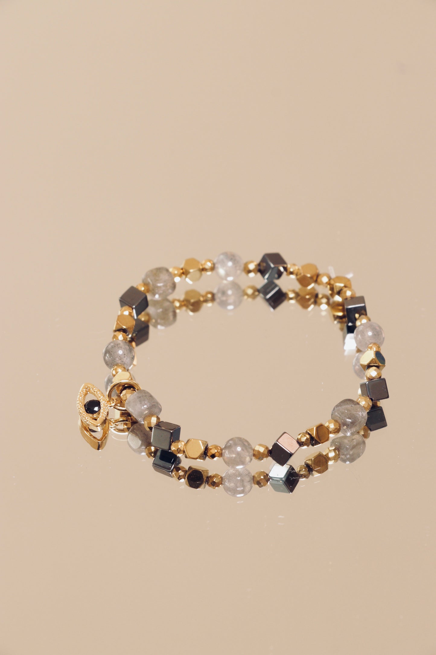 Bracelet MAYA Oeil de Protection, stabilisation émotionnelle & régénération Énergétique en Labradorite