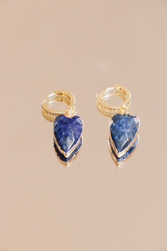 Boucle d’oreille JÑĀNA en Lapis Lazuli – Intuition & Communication Authentique