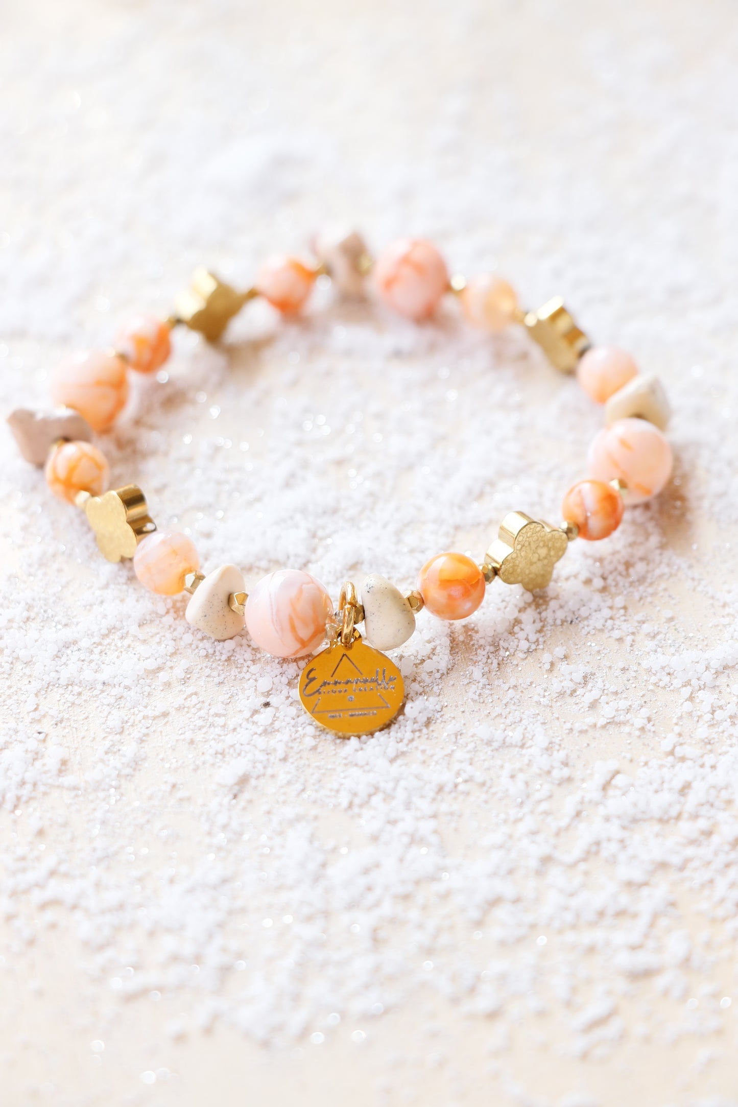 Bracelet SHANTI en Agate Mandarine – Stabilité & Sérénité