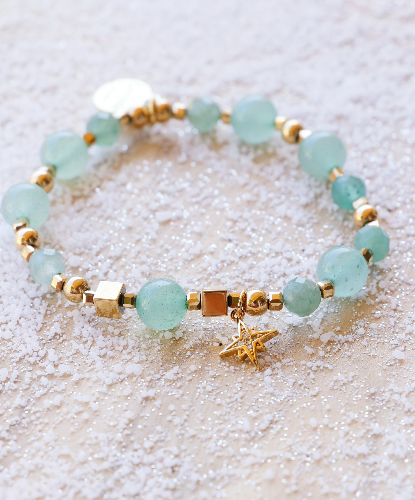 Bracelet SAMATA en Aventurine pendentif étoile pour la Chance et l'Harmonie