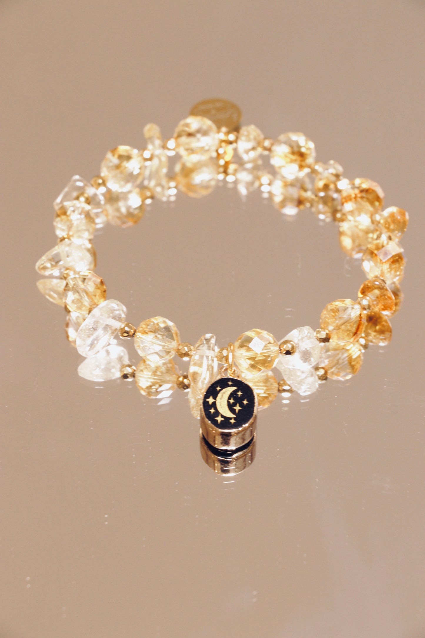 Bracelet Lune LAKSHMI Abondance & Énergie Positive en Citrine