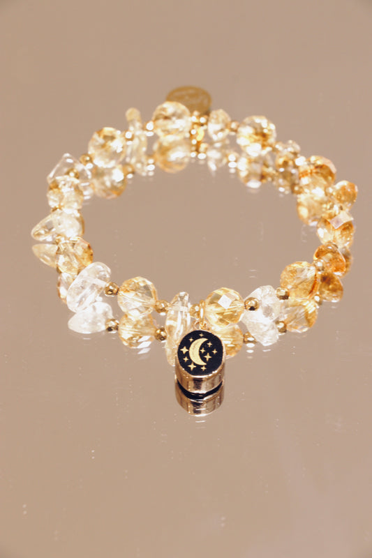 Bracelet Lune LAKSHMI Abondance & Énergie Positive en Citrine