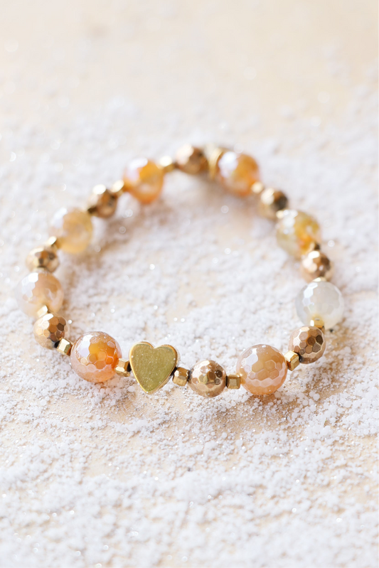 Bracelet SHANTI en Agate Mandarine – Stabilité & Sérénité