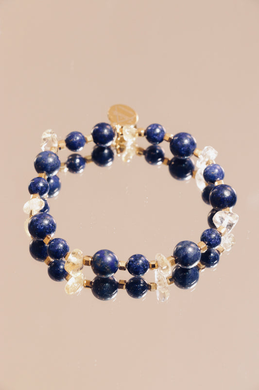 Bracelet JÑĀNA en Lapis Lazuli – Intuition & Communication Authentique
