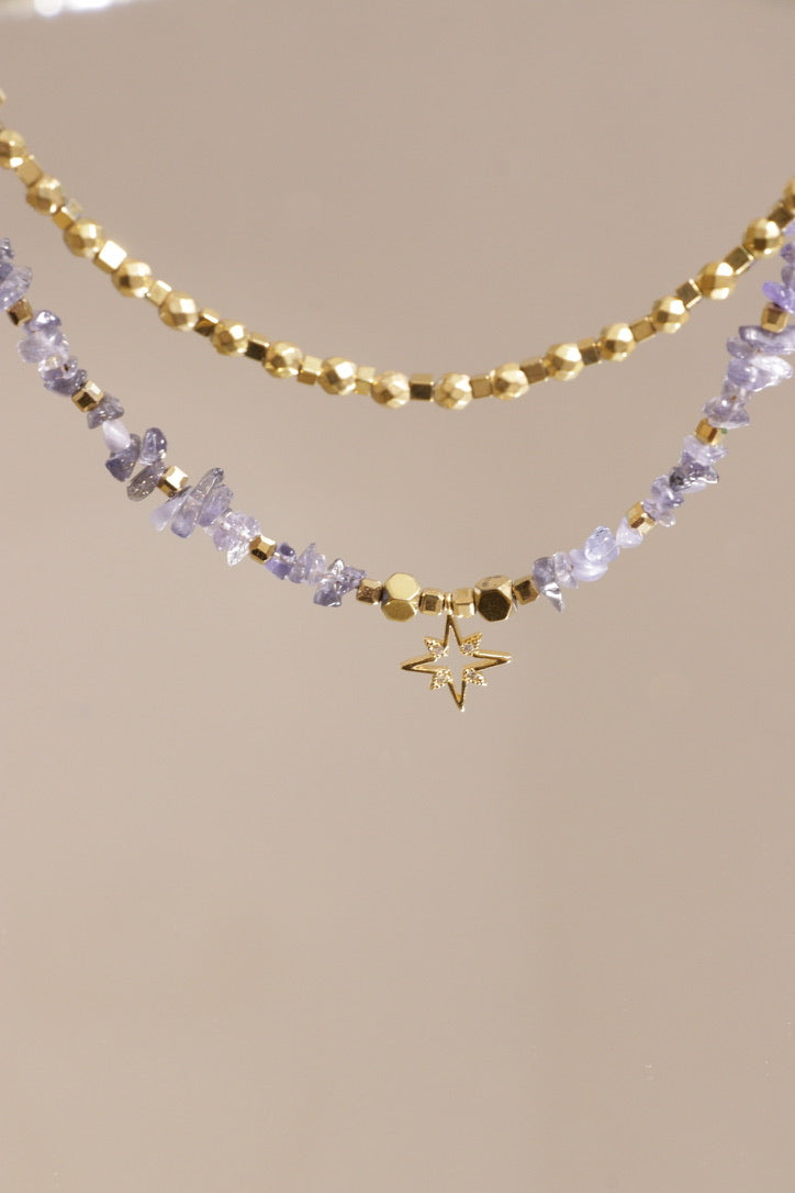 Collier JNĀNA en Iolite – Intuition, Clarté & Connexion intérieure