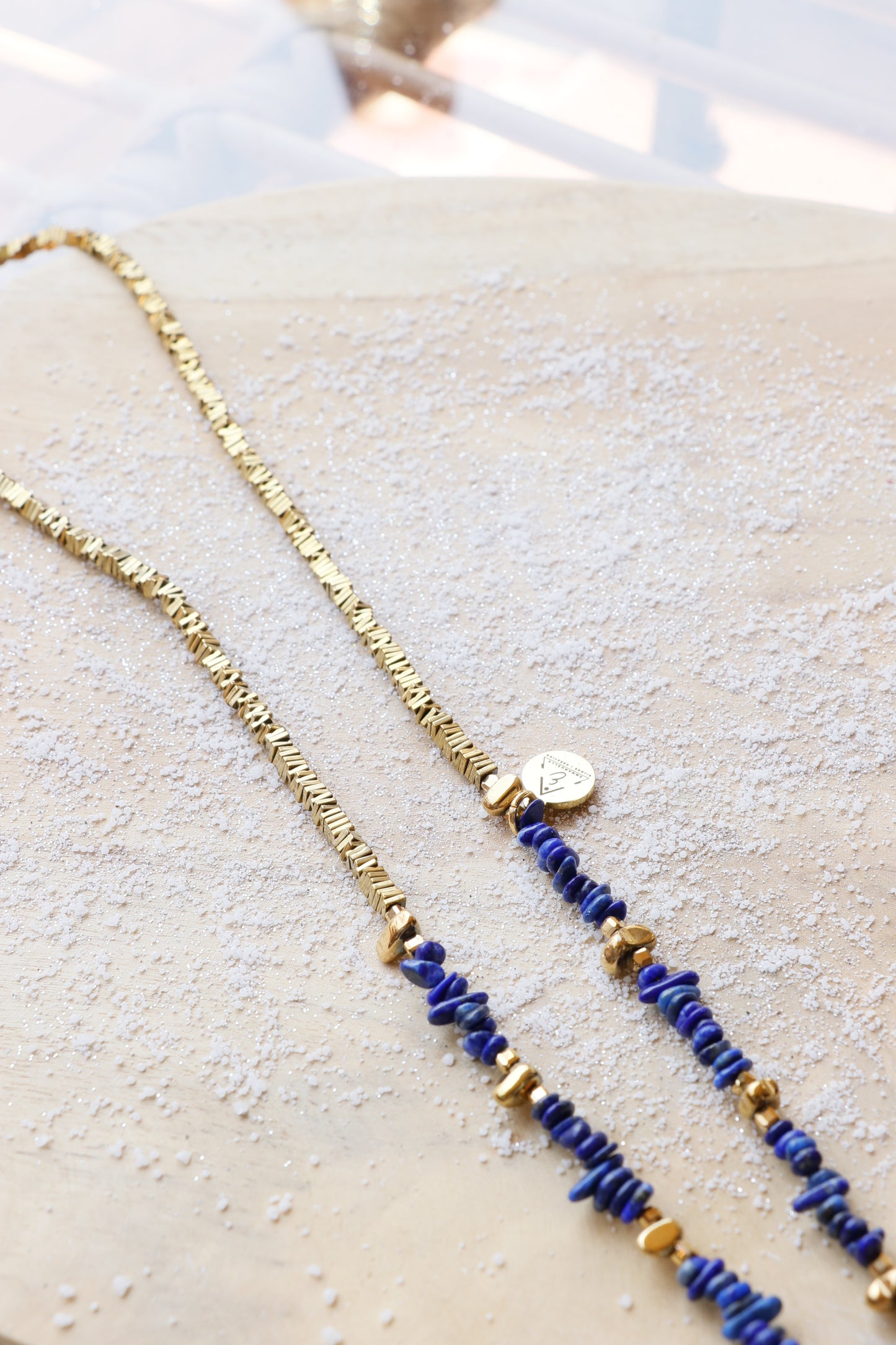 Chainette à lunette JÑĀNA en Lapis Lazuli – Intuition & Communication Authentique