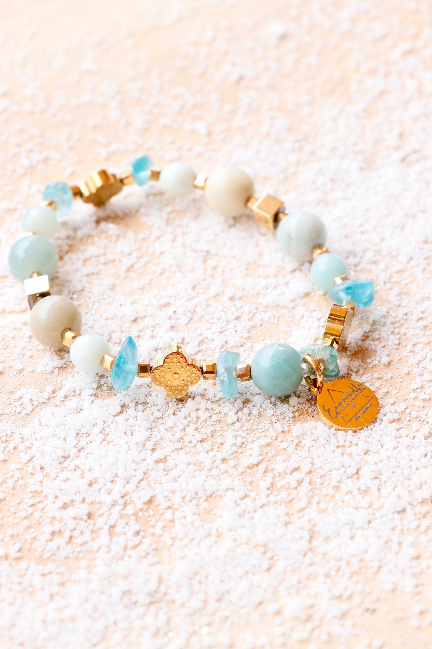 Bracelet SARASVATI en Amazonite  – Communication apaisée & Harmonie intérieure