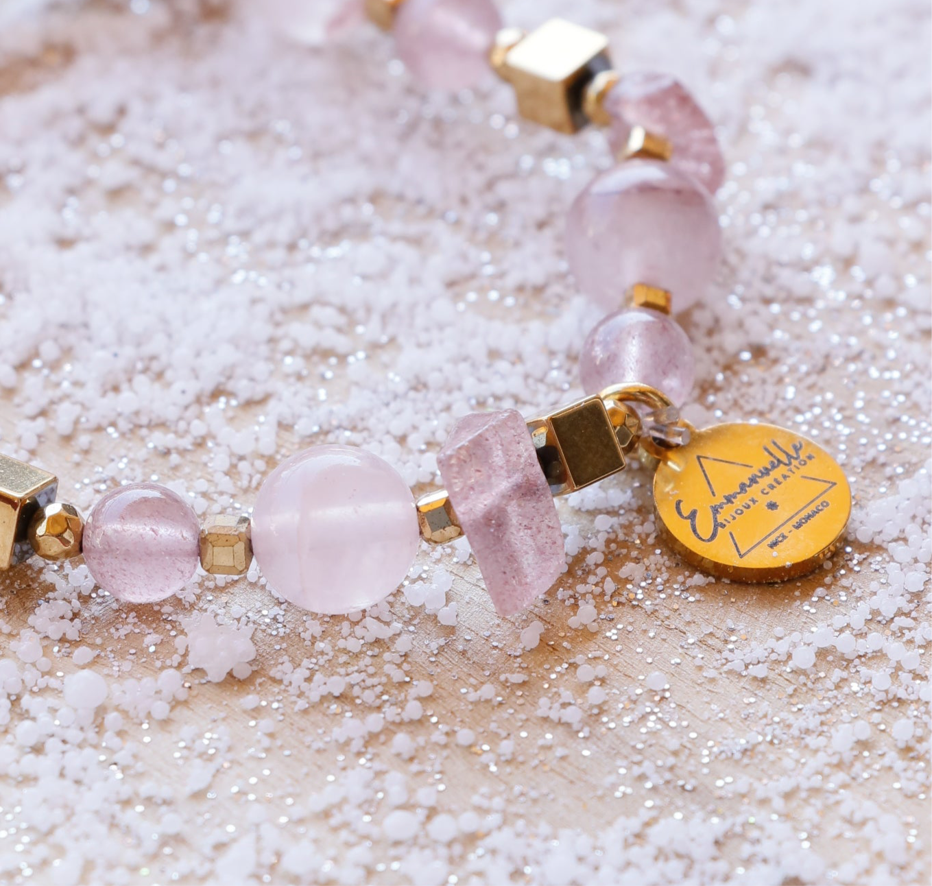 Bracelet simple RASA en Quartz Framboise – Joie de vivre, Douceur & Amour de soi