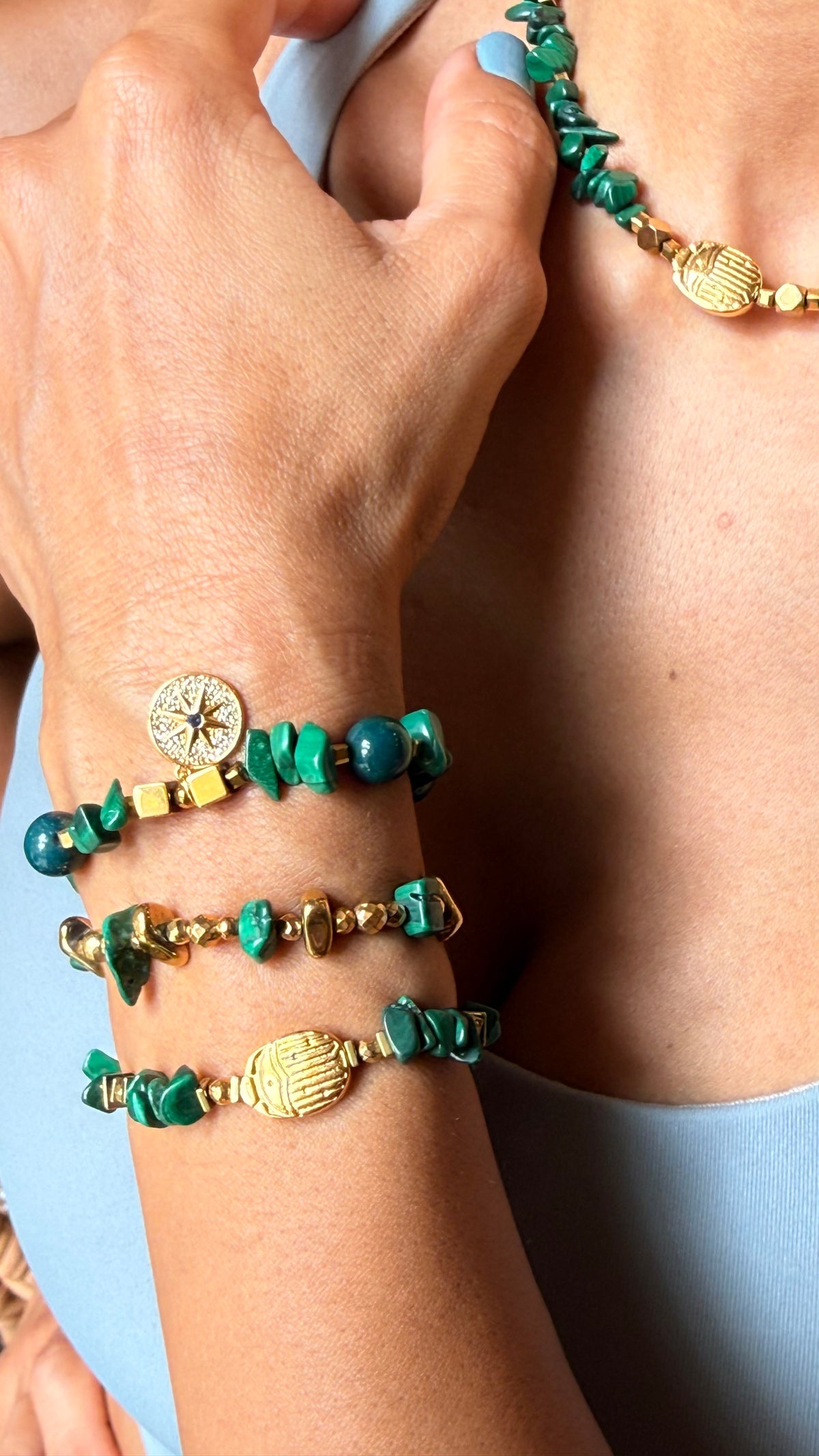 ALTER — Bracelet en Malachite avec Boussole | Régénération & Équilibre intérieur
