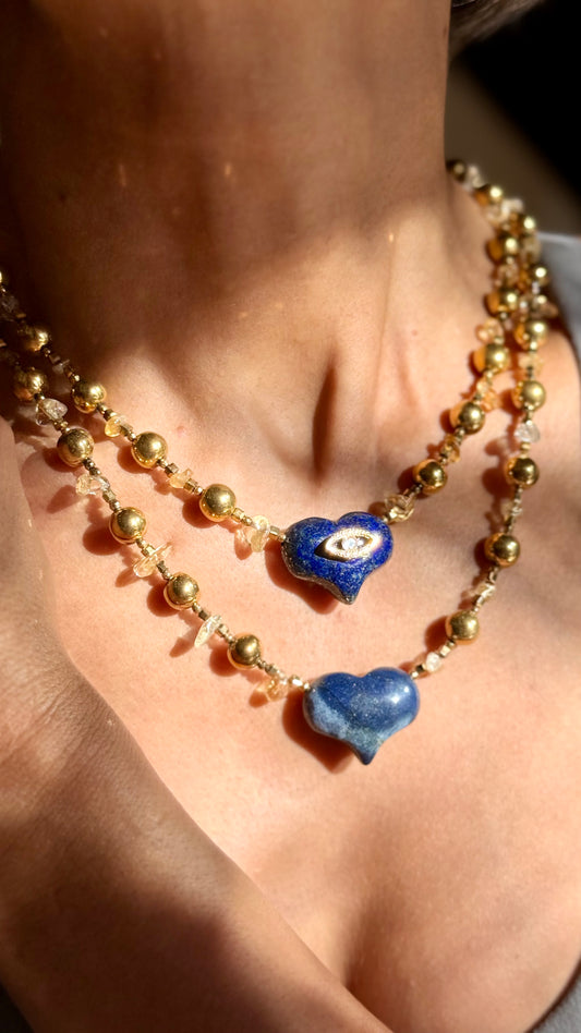 RIVAGE — Collier Tour de Cou LOVE Lapis-Lazuli | Communication authentique
