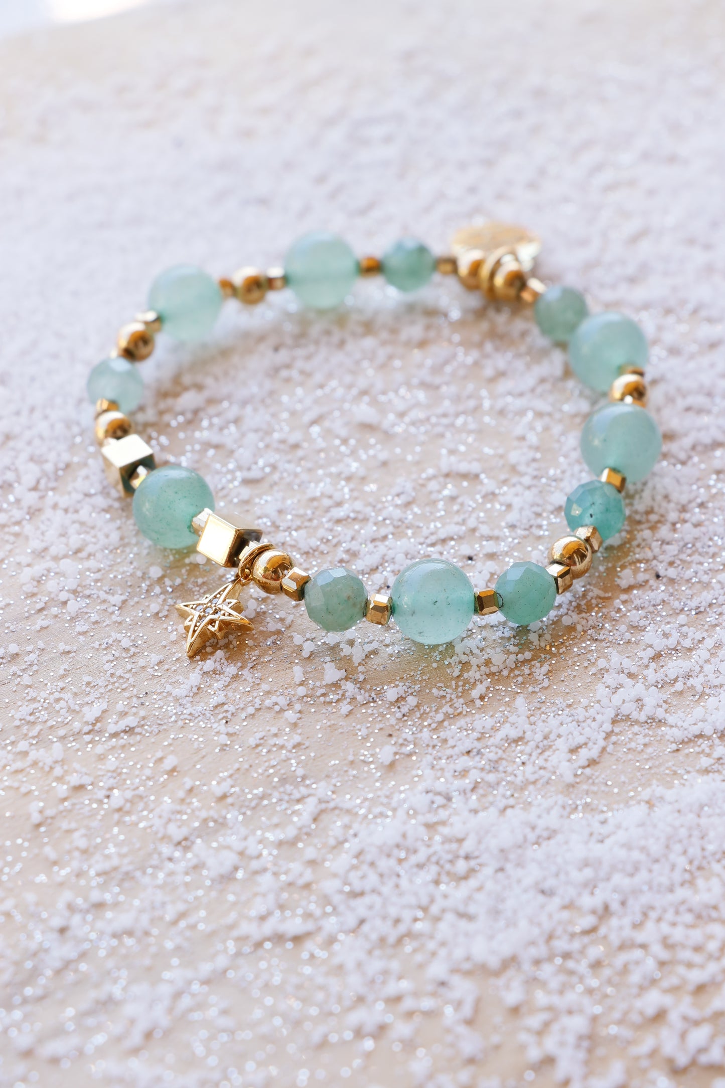 Bracelet SAMATA en Aventurine pendentif étoile pour la Chance et l'Harmonie