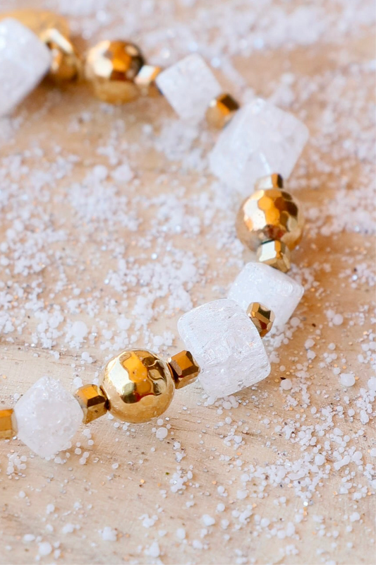 Bracelet SHUBHRA en Quartz Givré – Clarté Intérieure & Lâcher-Prise