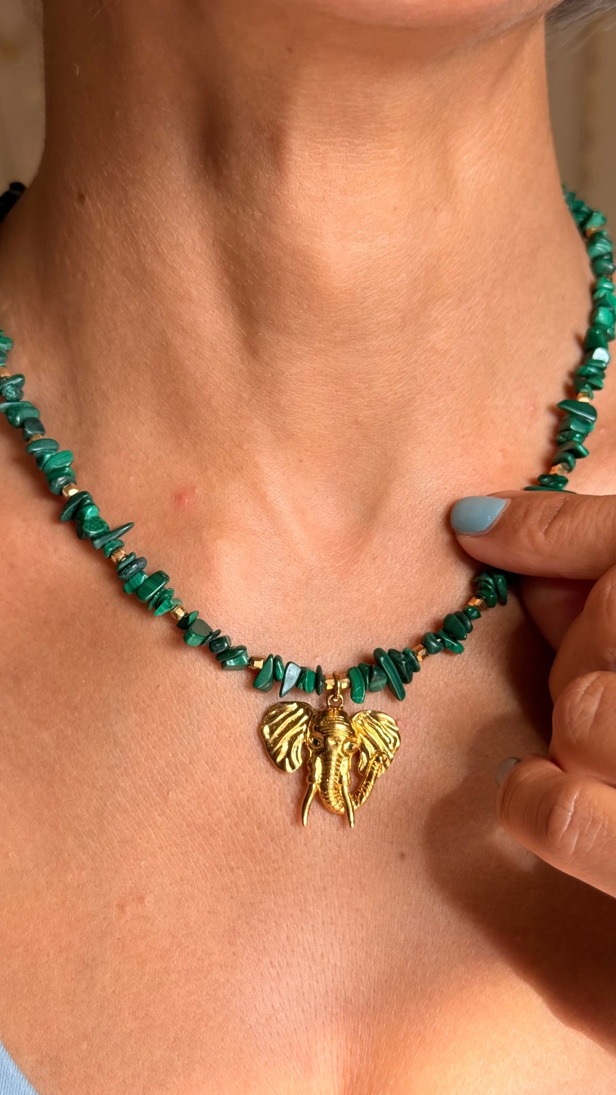 ALTER — Collier Tour de Cou en Malachite | Force & Équilibre intérieur