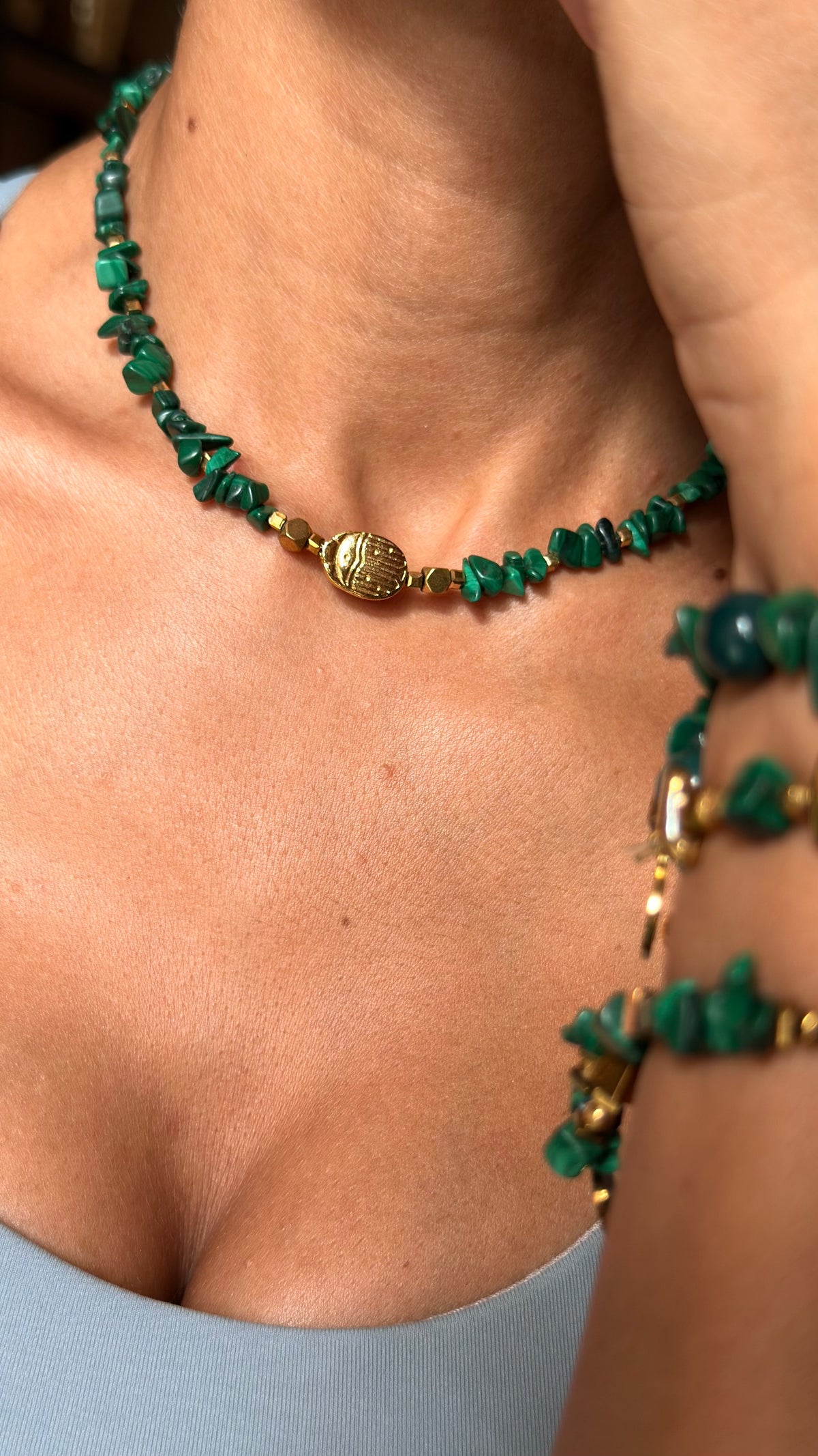 ALTER — Collier Tour de Cou en Malachite | Régénération & Équilibre intérieur
