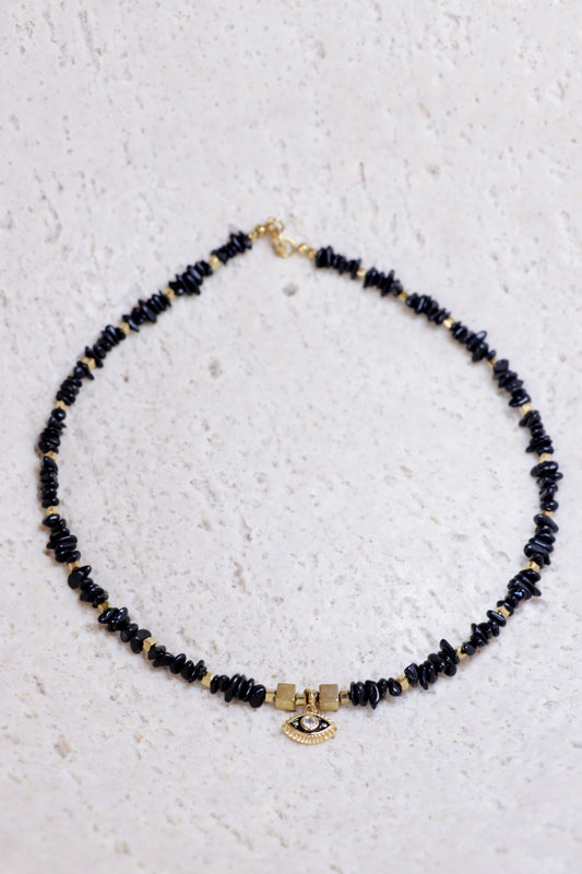 Collier Tour de Cou KSHAMA en Tourmaline Noire ⟡ Je me protège contre les énergies négatives