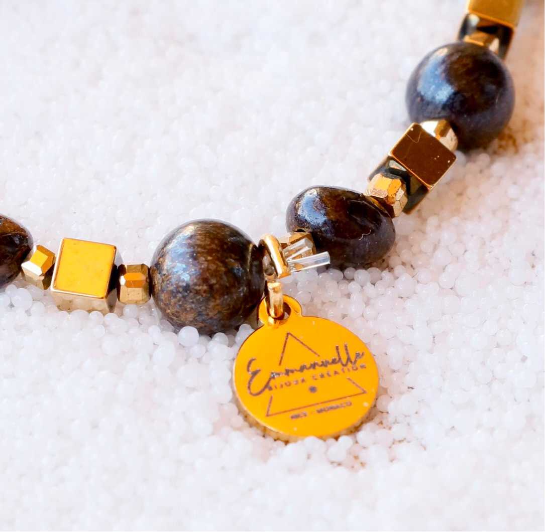 Bracelet simple SADHANA – Protection & Stabilité en Bronzite