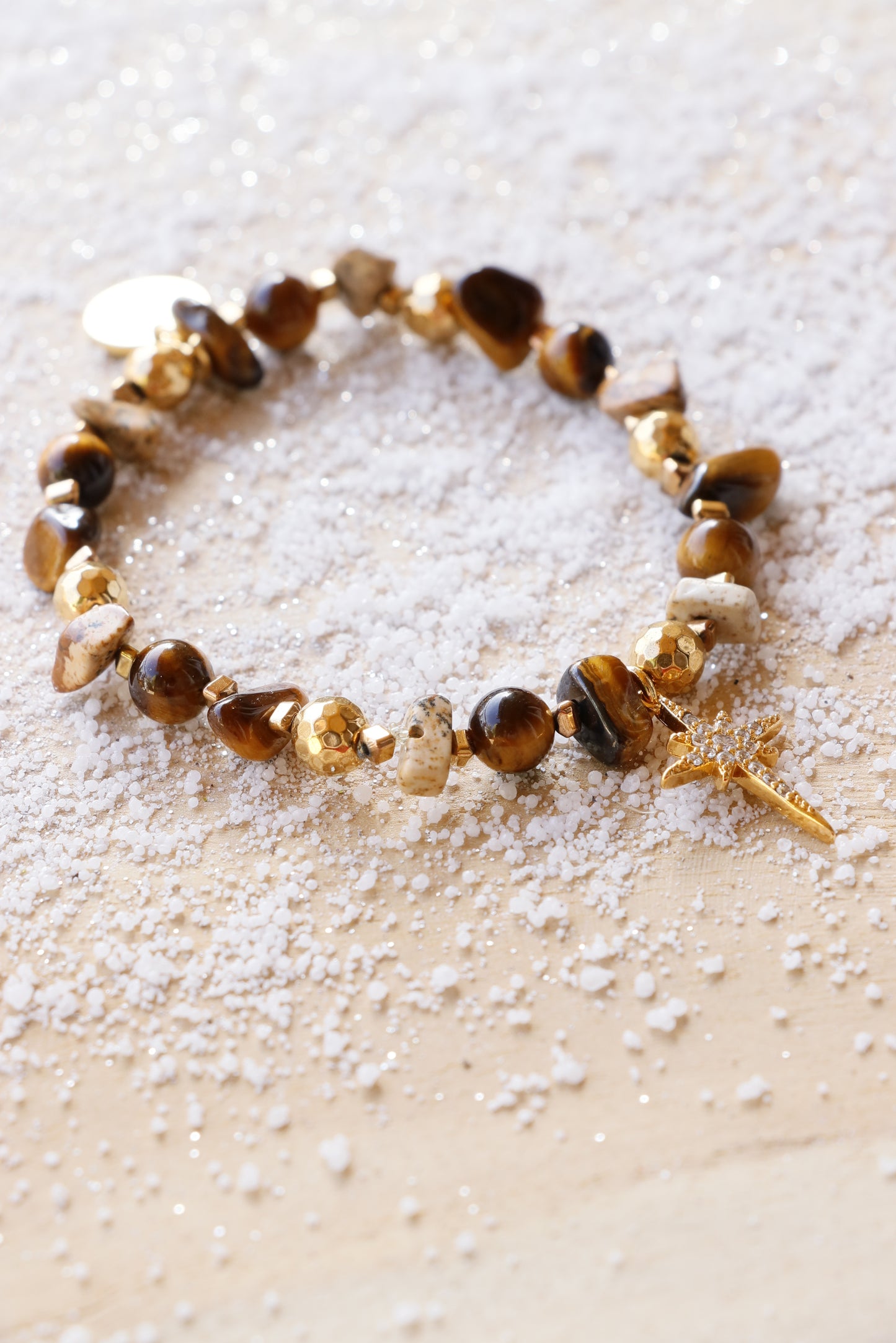 Bracelet VIRYA Confiance & Protection en Oeil de Tigre pendentif Étoile d’Orion