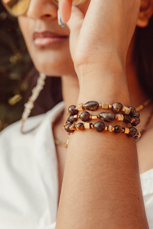 Bracelet Simple SADHANA Protection & Stabilité en Bronzite