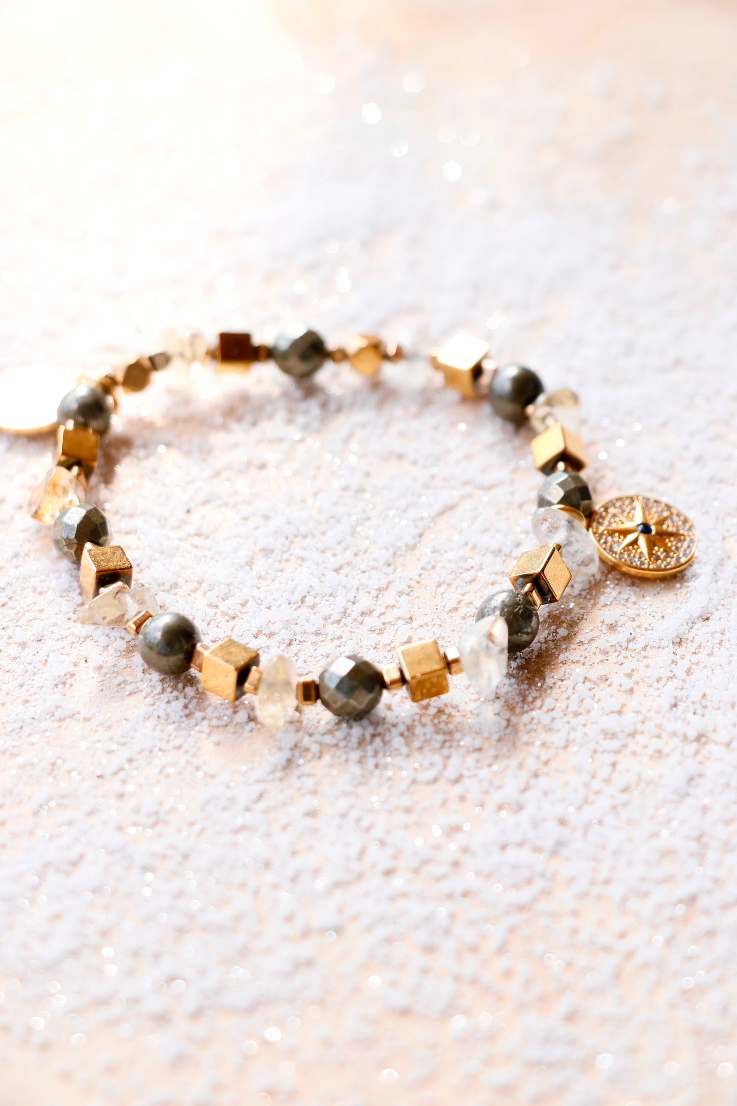 Bracelet VIBHUTI – Force Intérieure & Rayonnement Personnel en Pyrite