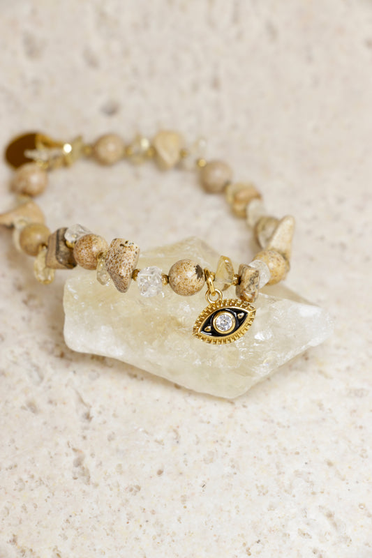 Bracelet PRITHVI en Jaspe Paysage 🜃 Je ralentis. Je m’ancre. Je construis.