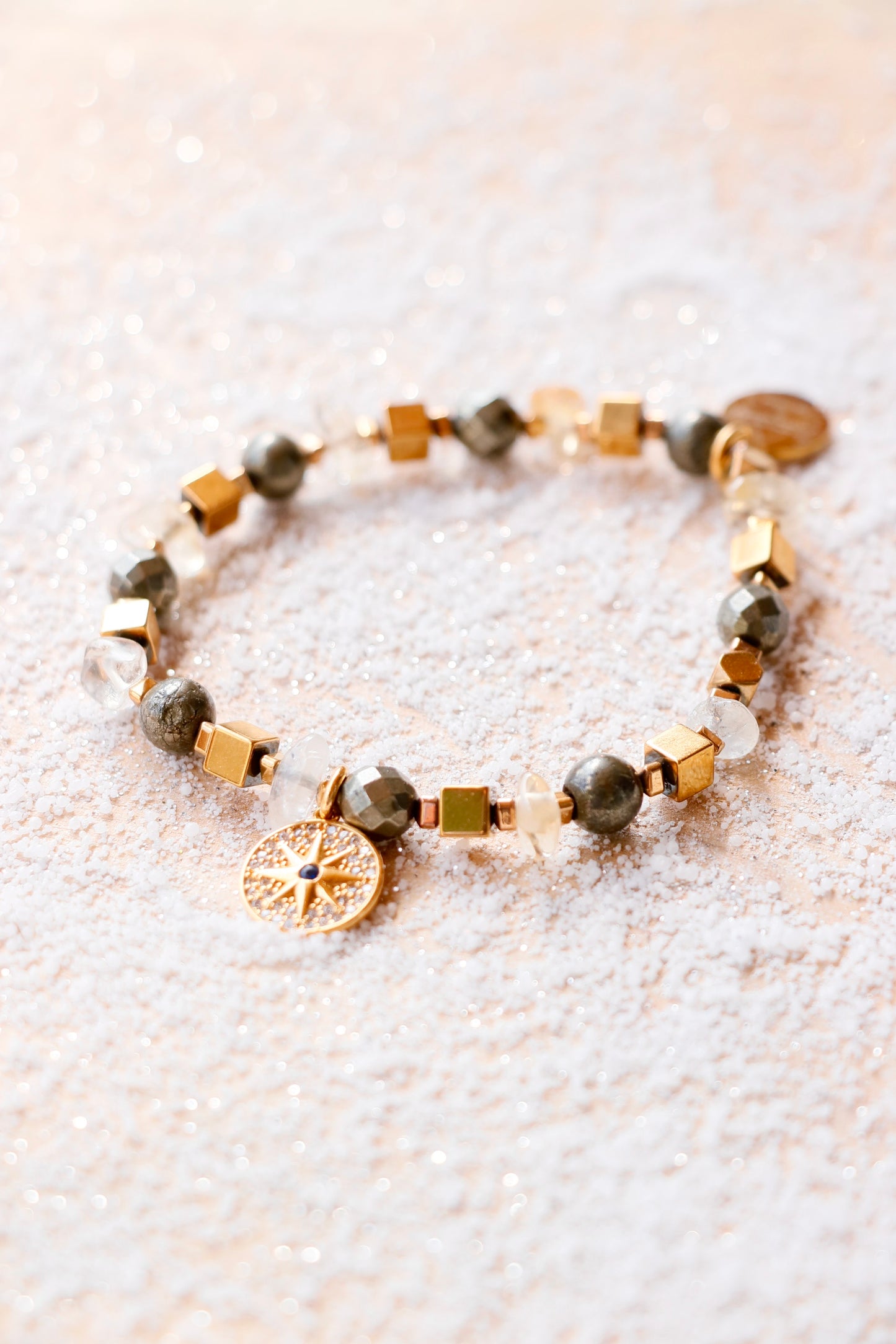 Bracelet VIBHUTI – Force Intérieure & Rayonnement Personnel en Pyrite
