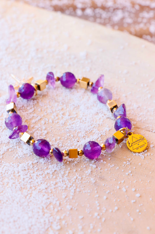 Bracelet MANTRA - Apaisement & Clarté Mentale en Améthyste