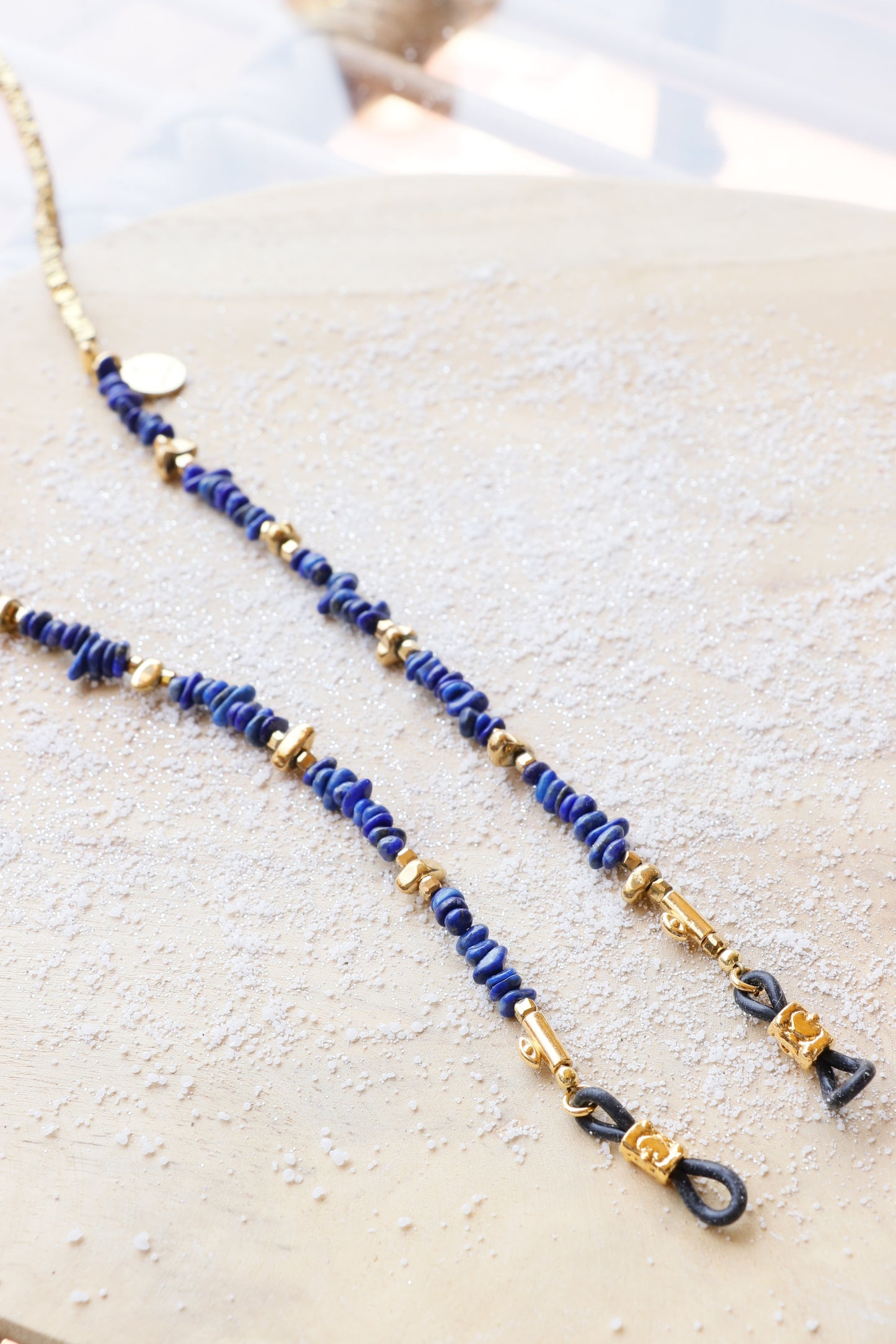 Chainette à lunette JÑĀNA en Lapis Lazuli – Intuition & Communication Authentique