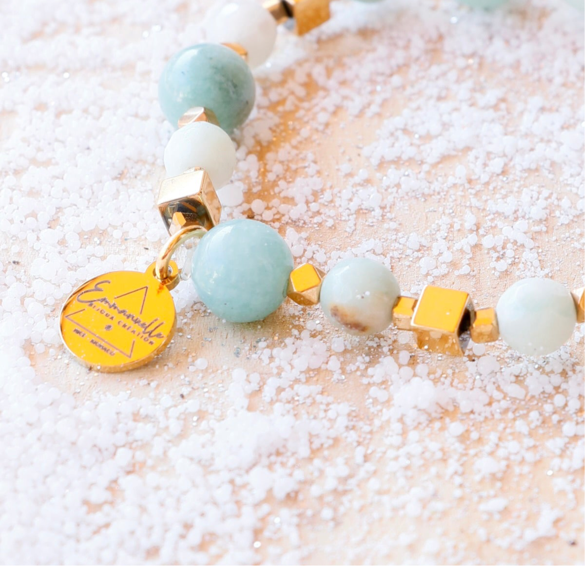 Bracelet SARASVATI en Amazonite  – Communication apaisée & Harmonie intérieure