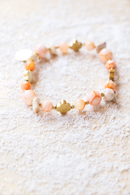 Bracelet SHANTI en Agate Mandarine – Stabilité & Sérénité
