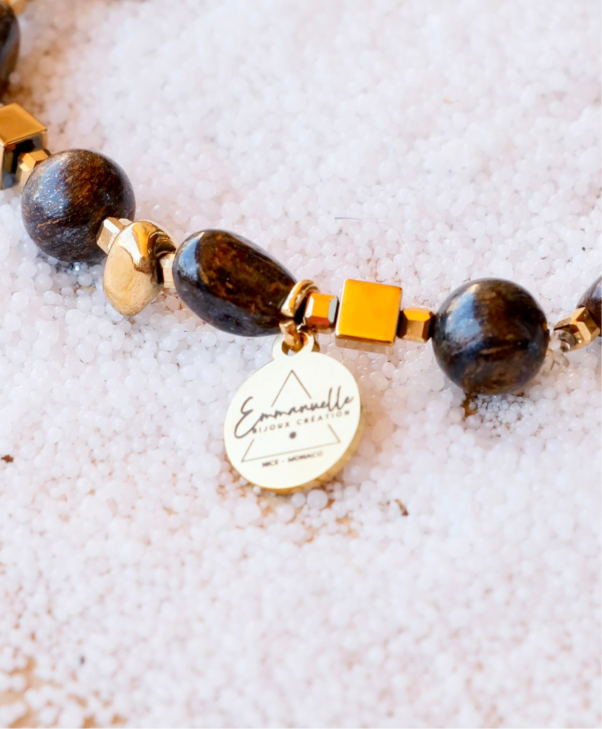 Bracelet SADHANA pendentif œil protecteur – Protection & Stabilité en Bronzite