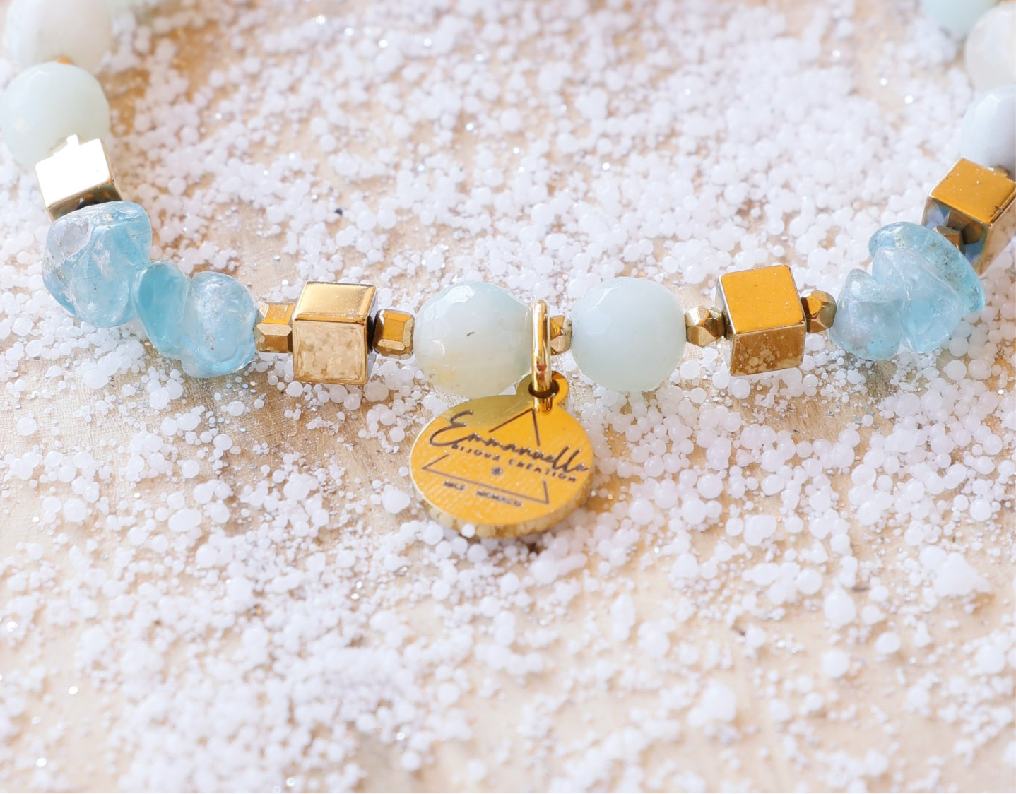 Bracelet SARASVATI en Amazonite  – Communication apaisée & Harmonie intérieure