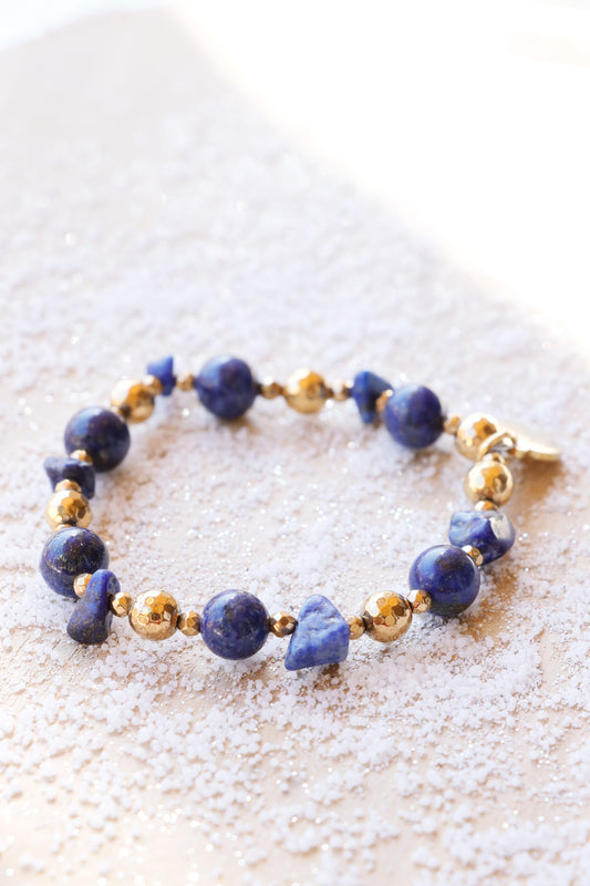 Bracelet JÑĀNA en Lapis Lazuli – Intuition & Communication Authentique