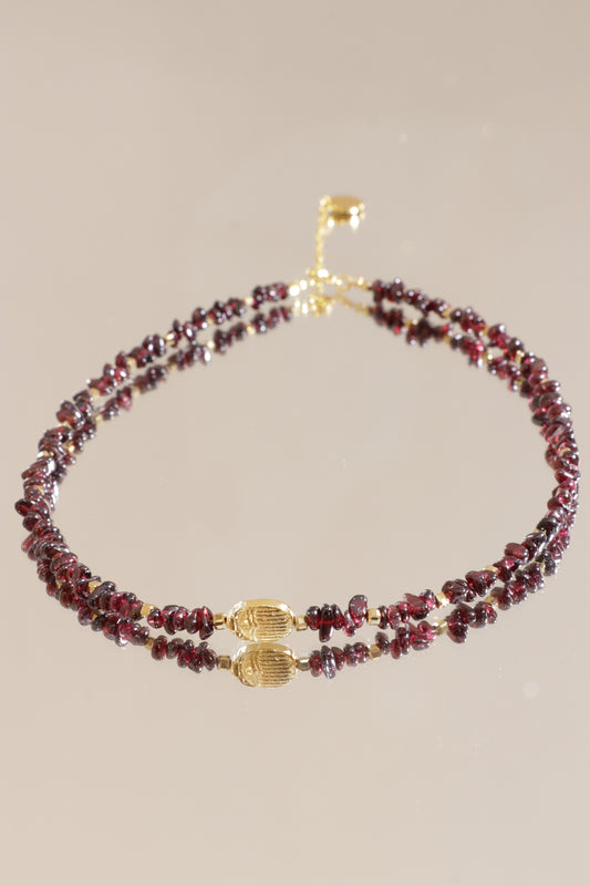 Collier Tour de cou AGNI en grenat rouge pendentif ✧︎ Je rallume ma puissance intérieure et j’avance avec courage.