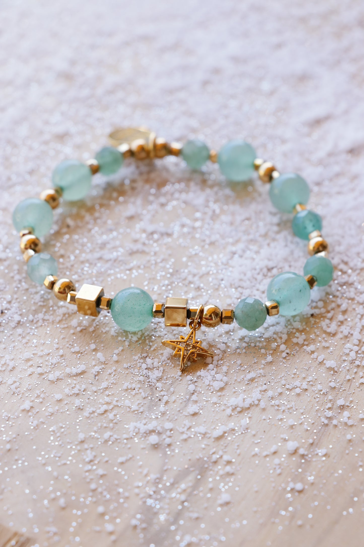 Bracelet SAMATA en Aventurine pendentif étoile pour la Chance et l'Harmonie