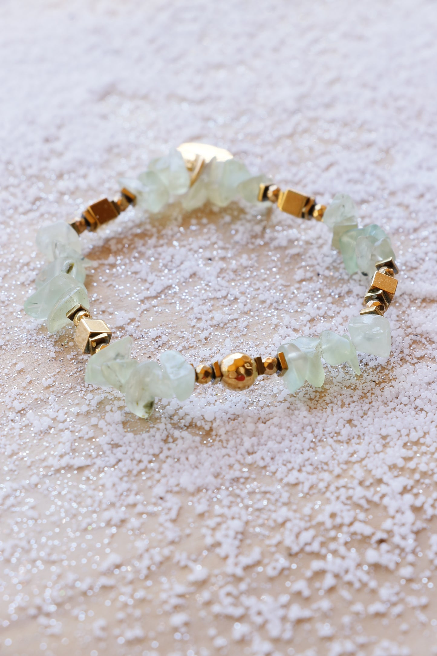 Bracelet HRIDAYA en Prénhite - Guérison émotionnelle & ouverture du cœur
