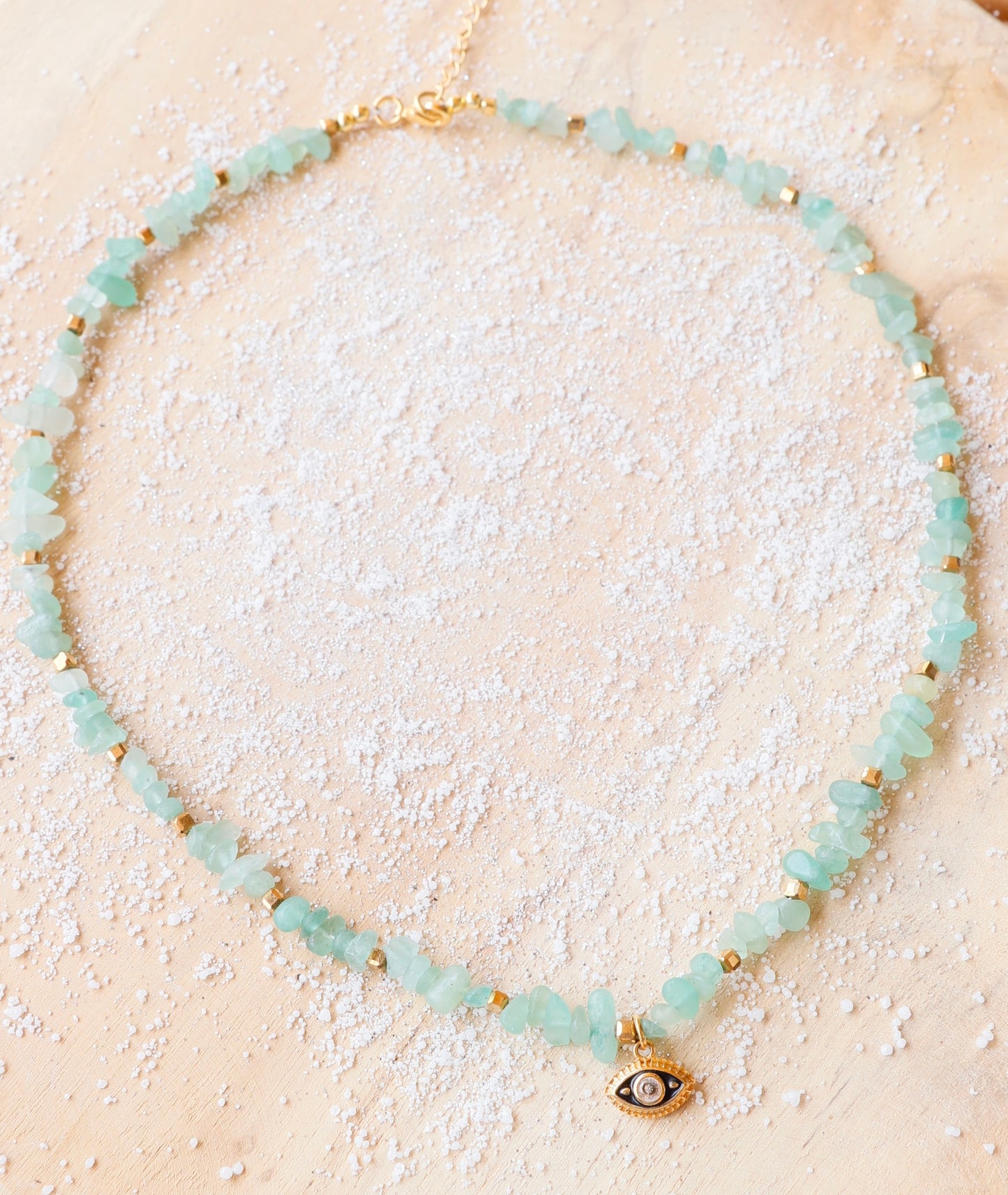 Collier Tour de Cou SAMATA en Aventurine – Oeil de protection - Chance & Harmonie