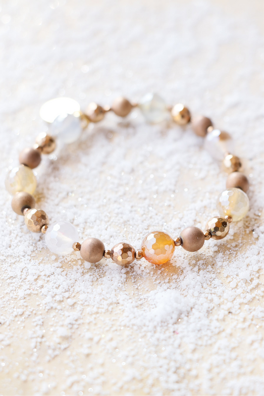 Bracelet SHANTI en Agate Mandarine – Stabilité & Sérénité