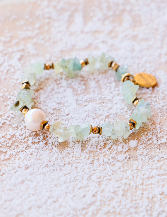 Bracelet HRIDAYA en Prénhite - Guérison émotionnelle & ouverture du cœur