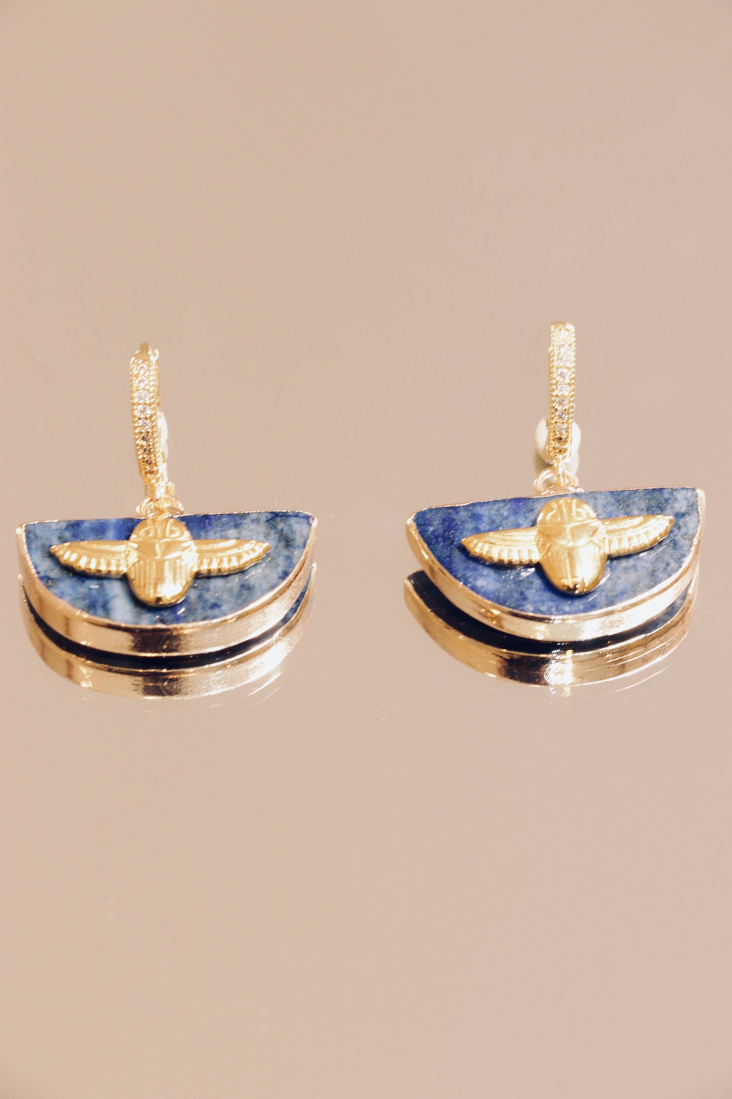 Boucle d’oreille JÑĀNA en Lapis Lazuli – Intuition & Communication Authentique