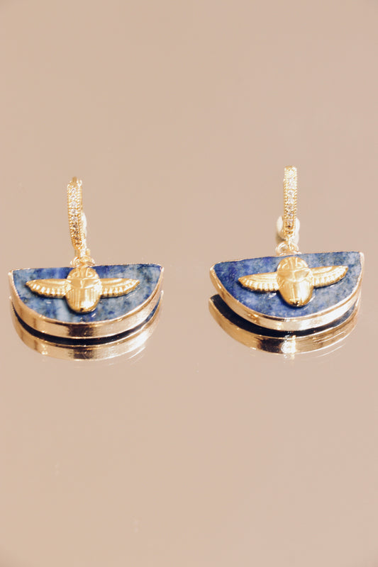 Boucle d’oreille JÑĀNA en Lapis Lazuli – Intuition & Communication Authentique