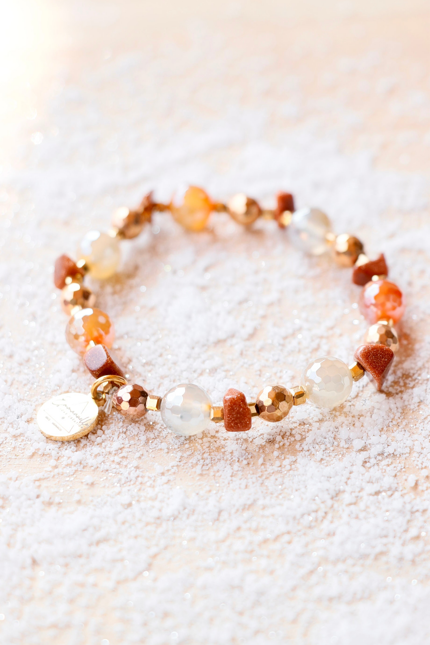 Bracelet SHANTI en Agate Mandarine – Stabilité & Sérénité