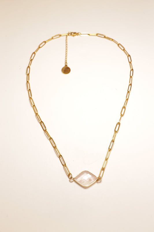 Collier PRÉMA en Quartz Rose