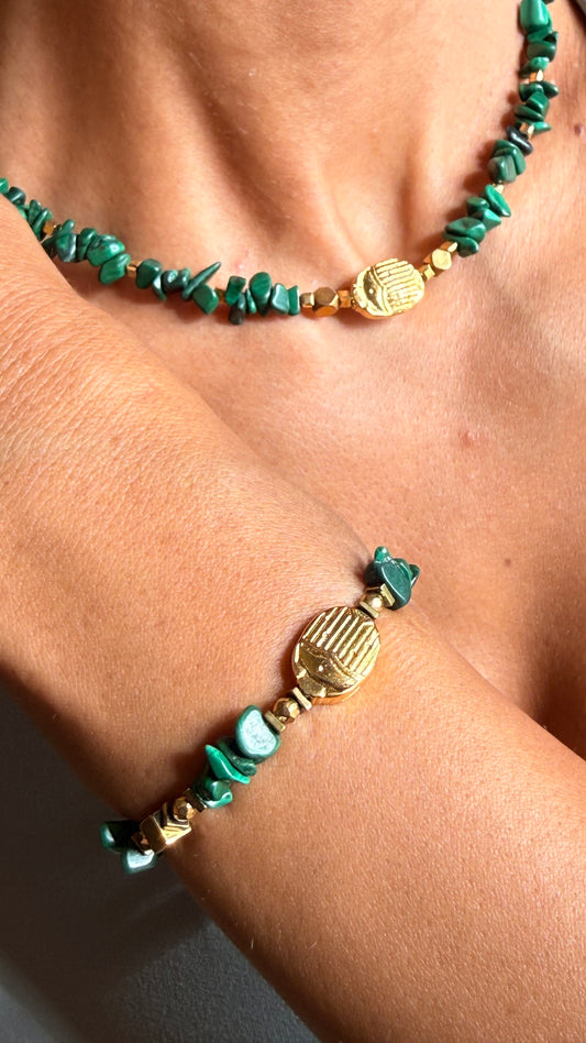 ALTER — Bracelet en Malachite en pépites | Régénération & Équilibre intérieur