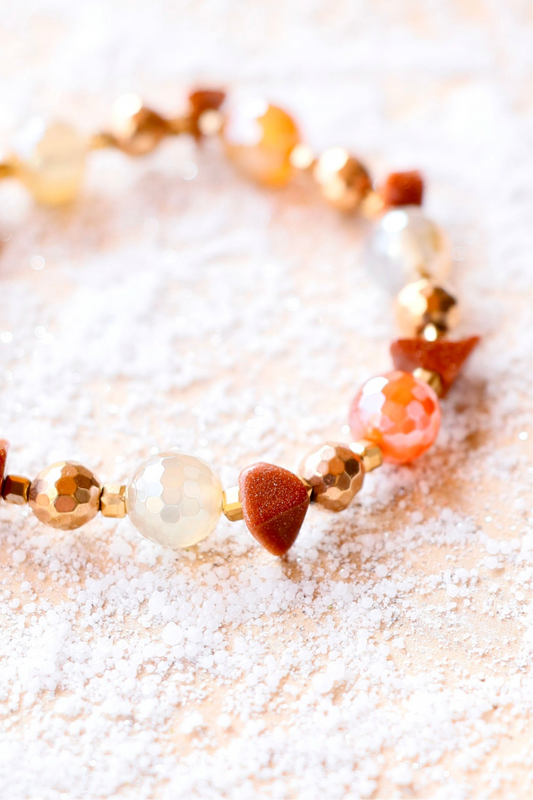 Bracelet SHANTI en Agate Mandarine – Stabilité & Sérénité
