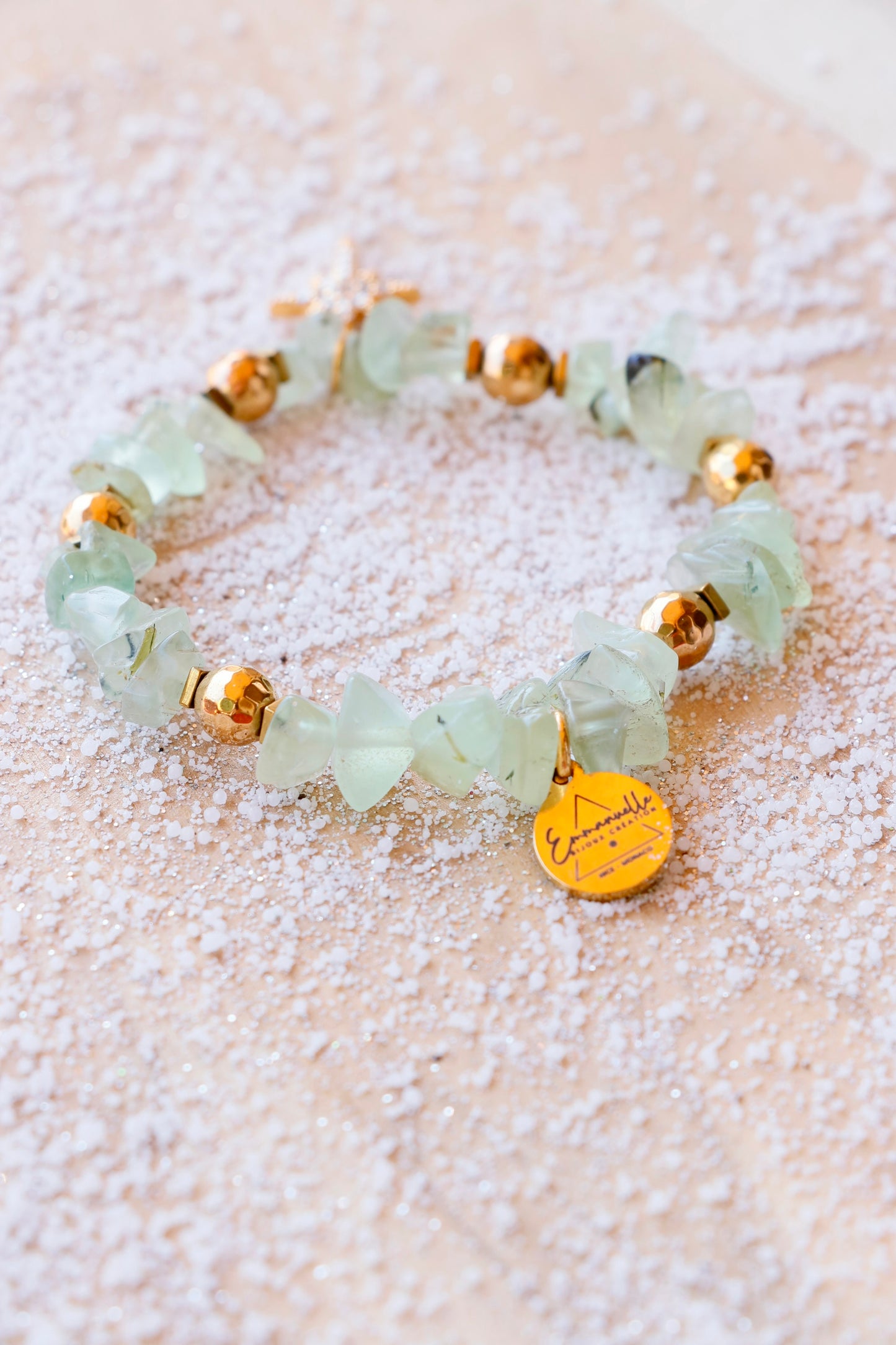Bracelet HRIDAYA en Prehnite - Guérison émotionnelle & ouverture du cœur