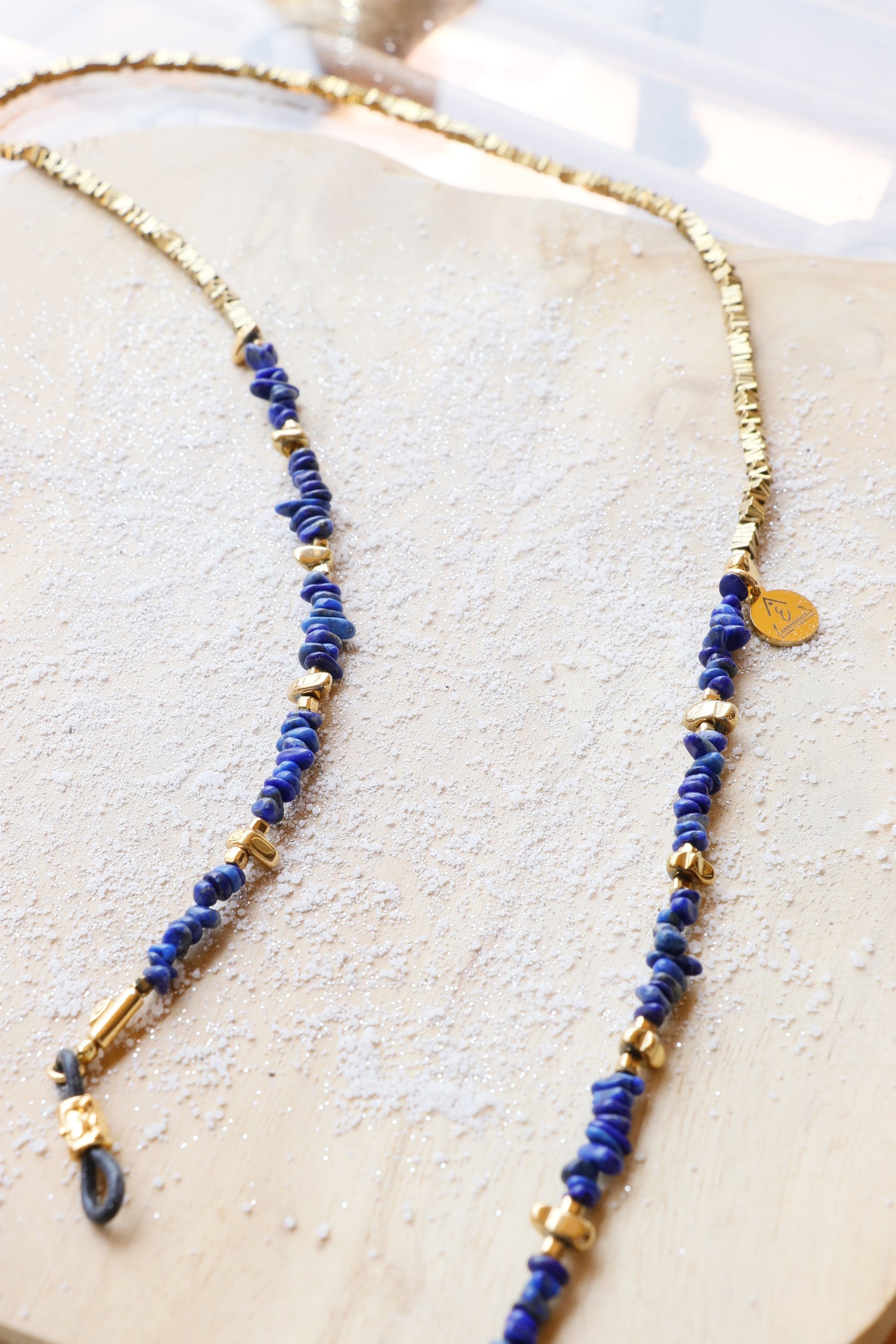 Chainette à lunette JÑĀNA en Lapis Lazuli – Intuition & Communication Authentique